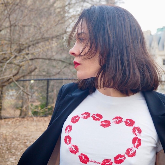 Eileen Marie - Heart of Kisses Tee in White - Picture 6 of 8